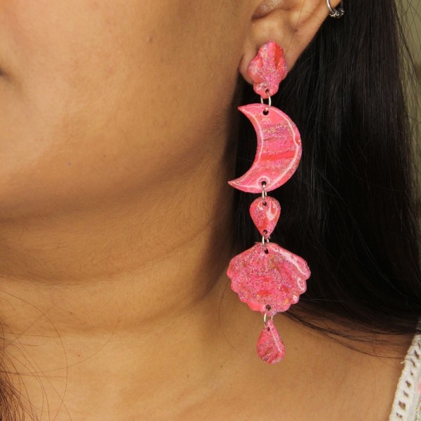 Pink Glitter Danglers